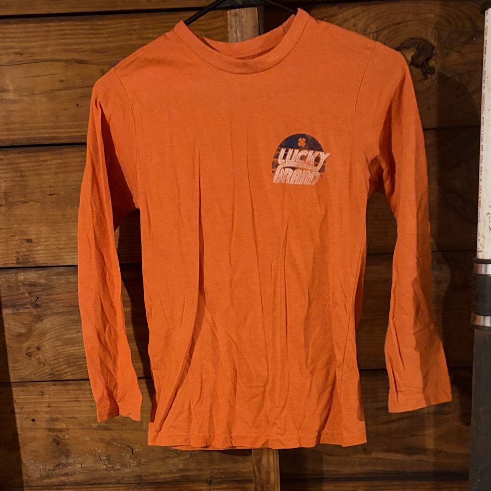 Lucky Brand Vibrant Orange Long Sleeve Tee